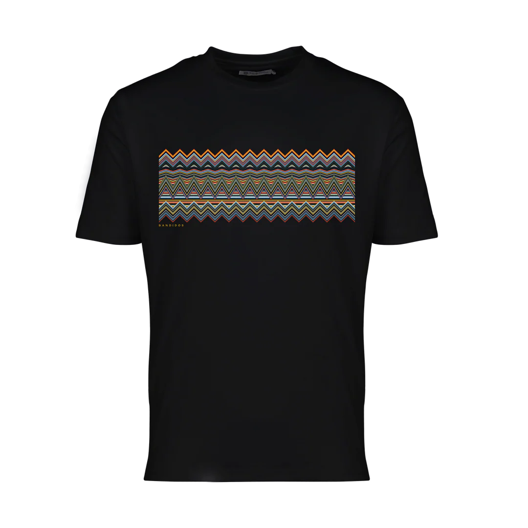 Moda Bandidos Multi Zig T-Shirt - Black